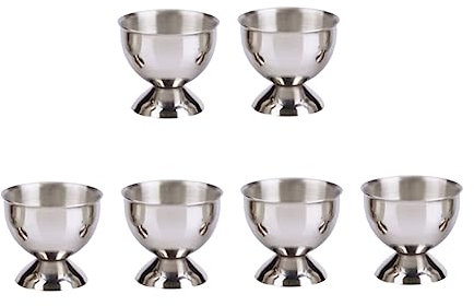 PHENOFICE 6pièces Lot de Coquetiers INOX Résistants Support Empilable pour Œufs Durs Coque Plateau Œuf Cuisine Et Restaurant