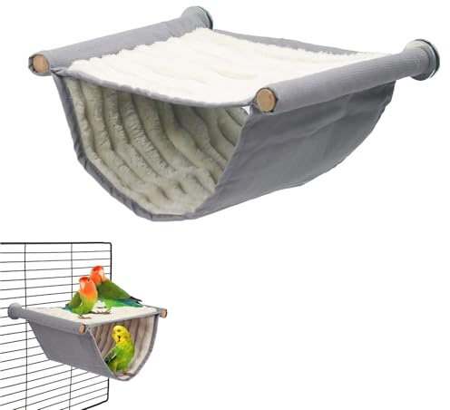 Hamac Nid d'Oiseau Double Étage - Doudou Chaud Suspendu pour Cage - Refuge pour Perroquet, Oiseaux, Hamster et Petits Animaux