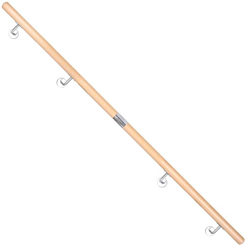 BelovedYard Holzhandlauf Buche 180cm | Innen Wandmontage | Rutschfest