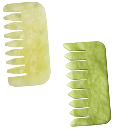 SEWOART 2 Stück Jadekämme aus Synthetischem Material zur Kopfhautmassage und Kopfschmerzlinderung Natürlicher Massagekamm für Entspannende Wellness Anwendung