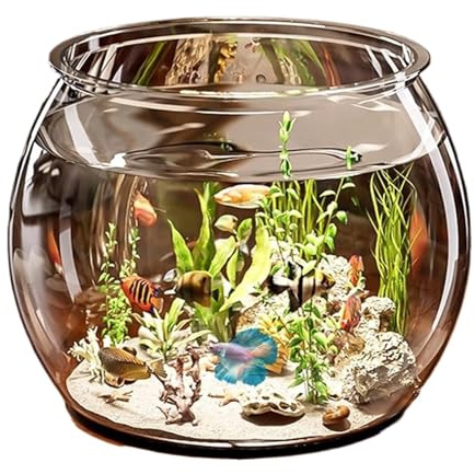 Kleines Aquarium, klare Beta-Fisch-Aquarien für Zierfische, Heimdekoration, kompakter Wassertierbehälter, Tischplatte oder Schreibtisch-Display