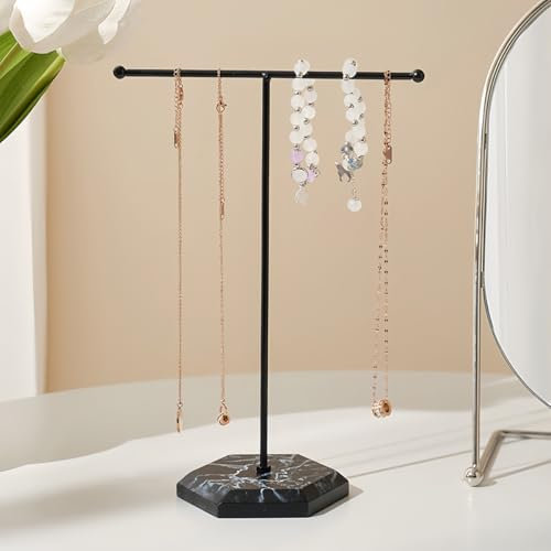 FerraDrend Porte Bijoux Presentoir, 25.5cm Présentoir à Bijoux, Organisateur de Collier, Porte Collier, Support Rangement Bijoux pour Pendentifs, Bracelets, Boucles D'oreilles (Noir)