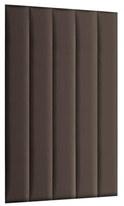 MG Design Polsterpaneel 15 x 120 cm in Dunkelbraun – 3D Wandkissen fürs Bettkopfteil & Wanddeko, ohne Bohren, geräuschmindernd, texturierte, robuste & Pflegeleichte Oberfläche