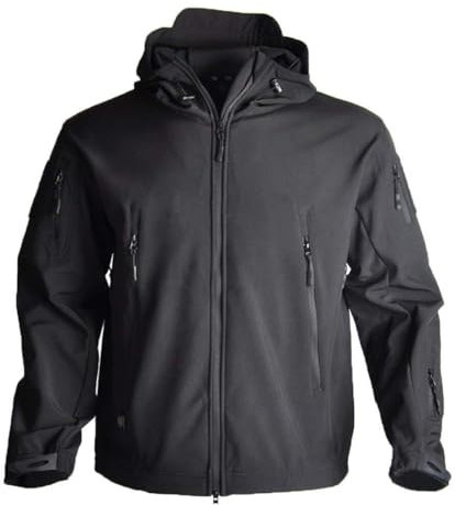 JiaWell Männer Sportjacken Winter wasserdichte Outdoor Softshell Jacke Windjacke Jagdbekleidung mit hat für Herren(M)