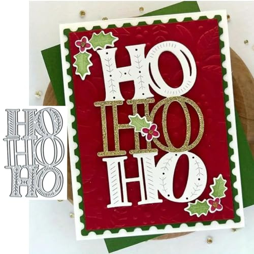 Merry Christmas Santa's HOHOHO Letter Metal Die Cuts,Spring Sunflower Frame Leaf Cutting Dies Cut Stencils for DIY Scrapbooking Album Decorative Embossing Paper Dies for Card Making