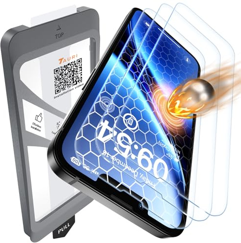 TAURI 2 Pezzi Pellicola Vetro Temperato per iPhone 17e/iPhone 16e | Rimozione Automatica Della Polvere, Durezza 9H Protettiva, Senza Bolle