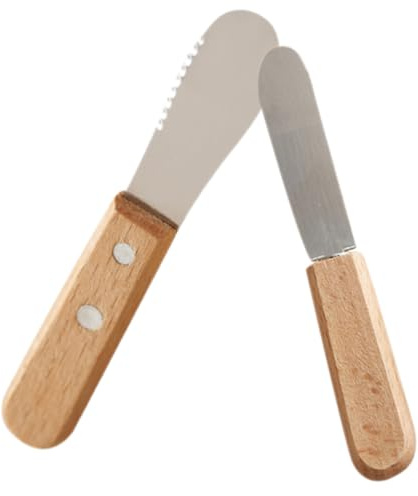 POPETPOP Couteau à Beurre Inox Ergonomique avec Spatule à Tartiner pour Fromage Confiture Pâtisserie Usage Maison