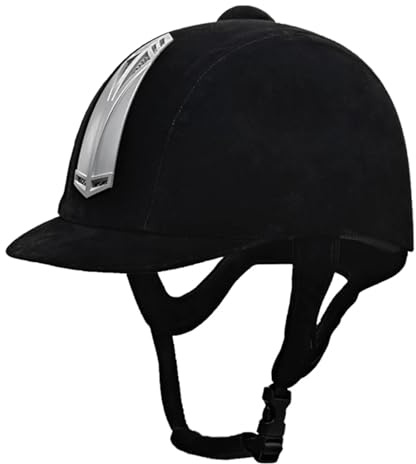 Casco de Equitación Casco de equitación portátil for Hombres, Mujeres y niños(Black Model B,56(54-56cm))