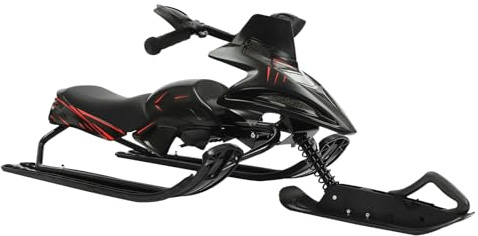Luge pour enfants, luge de course pour adultes, avec guidon, convient aux enfants et aux adultes avec amortisseurs (noir)