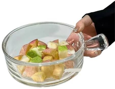 LXLAEOANG Coupe A Fruits En Cristal Bol en verre avec poignée for fruits, saladier transparent, assiette à dessert(Transparent)