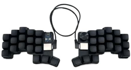 YAJBHnzpt Kit fai-da-te pre-saldato per tastiera meccanica con interruttori silenziosi MX Fiala firmware QMK cablata Design ergonomico diviso compatibile con Cheapino V2 (Silent Peach)