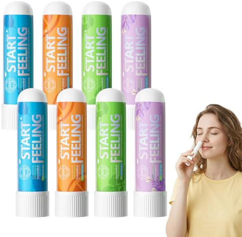 8 Pezzi Nasal Stick,Aromaterapia Alla Menta Stick Nasali,Penna Per Inalazione Nasale,Allevia La Congestione Nasale,Migliora La Respirazione,Adatto Al Lavoro E Allo Studio
