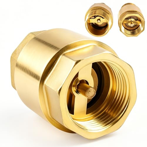 3/4 Zoll Messing Rückschlagventil, Rückflussverhinderer 3/4 Zoll AG zu IG, Universal Rücklaufanhebung Rücklaufventil Wasser, Rostfrei Wasserdicht, für Heizungs, Pumpe, Garten, Waschmaschine, Fass