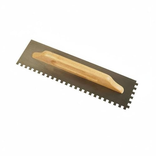 PETSOLA Frattone Dentato Applicazione Uniforme Cazzuola Dentata Impugnatura Confortevole Spatola per Colla per Piastrelle Cantiere, 48CM, Denti 15x15
