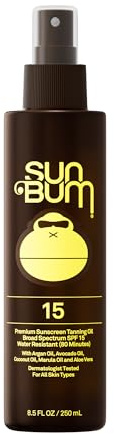 Sun Bum SPF 15 Moisturizing Tanning Oil - Vegan and Hawaii 104 Act Compliant (Octinoxate & Oxybenzone Free) - Broad Spectrum Moisturizing - UVA/UVB Protection - 8.5 oz
