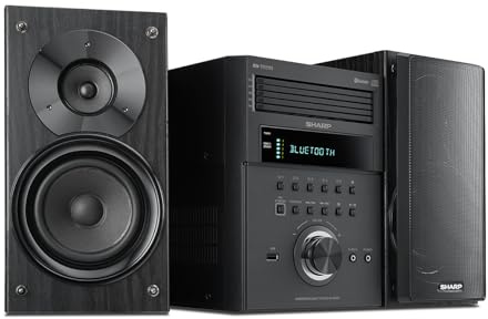 Sharp XL-BH250 Sharp 5-Disc Micro Shelf Executive Speaker System with Bluetooth, USB Port for MP3 Playback, AM/FM, Audio in for Digital Players