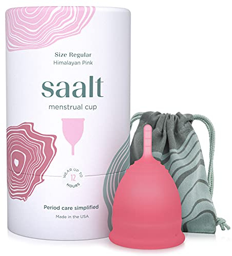 Saalt Coupe Menstruelle en Silicone Médical – Taille Régulier, Rose | Protection jusqu'à 12 heures, réutilisable 10 ans, sans BPA ni latex, livrée avec sac en coton
