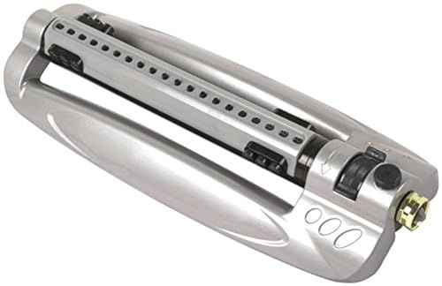 Rocky Mountain Goods Arroseur oscillant en métal pour pelouse – Arroseur en Aluminium antirouille avec Jets en Laiton Massif – Couverture de 4 100 m² – Contrôle de la portée Facile à régler