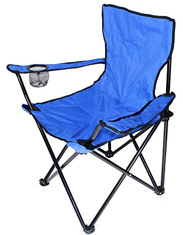 Chaises Pliantes, Chaise de Camping avec Porte-Boisson, Fauteuils metteur en scène Pliable, Chaise de pêche, env. 50 × 50 cm, Charge Max. 130 kg (Bleu)