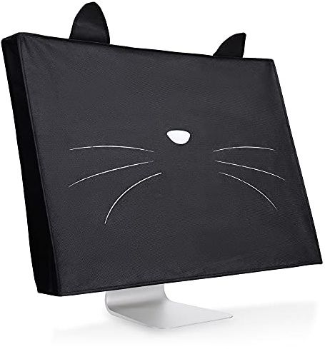 kwmobile Housse écran ordinateur compatible avec 27-28 moniteur - Protection d'écran PC - blanc-noir