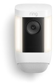 Ring Spotlight Cam Pro, Battery, Home or business security, Retinal 2K Video, Color Night Vision and Two-Way Talk with Audio+, White