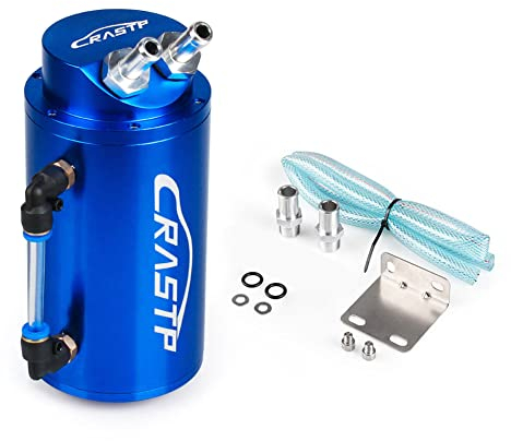 Serbatoio Olio in Alluminio, Serbatoio per La Raccolta Dell'Olio Motore Da 300 ml Grande Olio Motore Rotondo in Alluminio Vaso Filtro Traspirante Serbatoio con Accessori per La Raccolta Dell'Olio