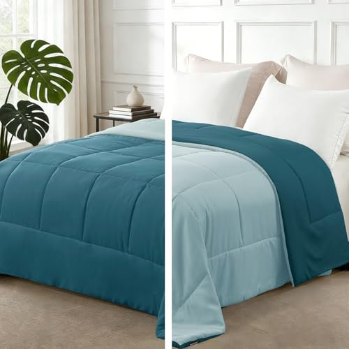 Exclusivo Mezcla Bettdecke ohne Bezug in 220x230 cm Steppdecke Sommerdecke | 220 GSM, Leicht, Weich, Atmungsaktiv, Schlafdecke für Sommer, Ganzjahresdecke, Maschinenwaschbar, Türkis/Aqua