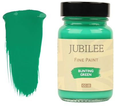 Guild Lane Jubilee Furniture Paint – Upcycle & Transform Wood, Metal & Glass – Soft Sheen Finish for Indoor & Outdoor – Durable & Easy to Apply Multi-Surface Paint (Bunting Green, 60ml)