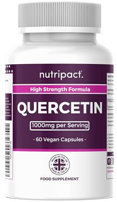 Nutripact Quercetin 500mg Supplement - High Strength Antioxidant Immune Support Pure Quercetin, One a Day Formula - Easy to Swallow - 60 Vegan Capsules - 2 Month Supply
