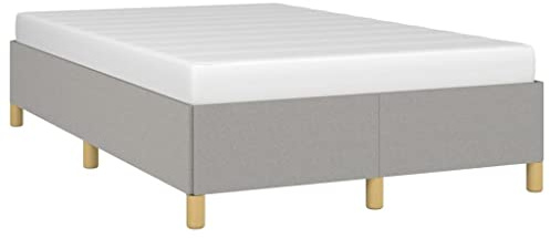 vidaXL Sängram ljusgrå 120x200 cm tyg, sängram, sängstomme, dubbelsäng, sängramar, sängstommar, dubbelsängar, tygsäng, klädd säng, klädda sängar
