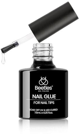 Beetles Colle à ongles Gel pour capsules, 9 en 1 Colle à ongles pour acryliques transparents longue durée Durcissement nécessaire UV pour capsules artificielles et traitement de réparation