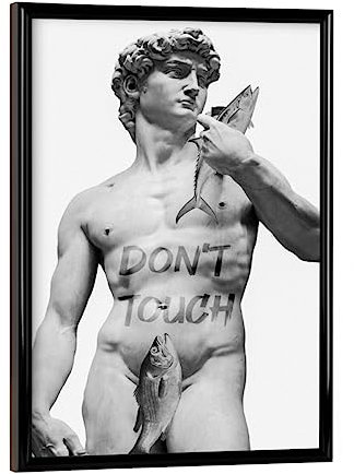 artboxONE Poster mit schwarzem Rahmen 18x13 cm Abstrakt David die Statue - Bild männerportrait