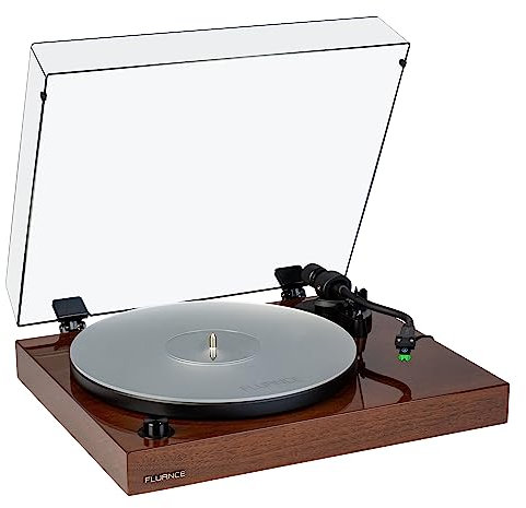 Fluance RT81+ Elite High Fidelity Vinyl Turntable Record Player, Audio Technica VM95E Cartridge, Anti-Resonant Platter, Acrylic Mat, Phono Preamp Wood Plinth Adjustable Isolation Feet - Natural Walnut