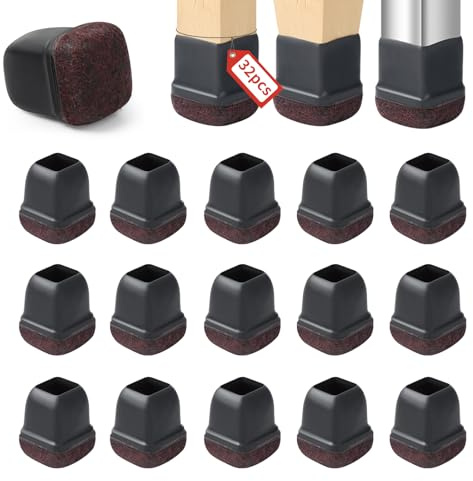 Ezprotekt Protezioni per pavimenti in silicone per gambe di sedie, 32 pezzi, per mobili 20-28mm, protezioni per pavimenti in legno duro, cuscinetti per gambe del divano per proteggere i