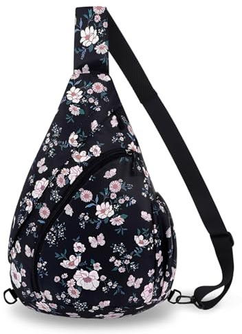 HUA ANGEL Brusttasche Crossbody Bag Damen Stylisch Breiter Gurt Leichter Rucksack Klein Wasserdicht Umhängetasche für Jungs Mädchen Outdoor Reisen Sportlich Arbeit Laufen