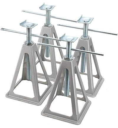 CDZHLTG Soporte de Apoyo para Caravanas, Aluminio Marcos de Apoyo para Remolques, Juego de 4 Soporte Caballetes para Coches y Otros Vehículos, Altura Ajustable 270-430 mm, Carga max. De 3600 kg