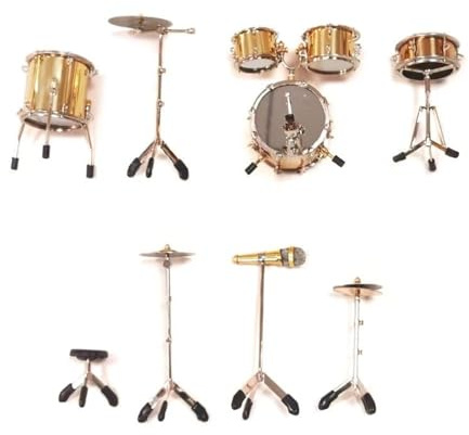 modèle Ornements d'instrument de musique Mini Ensemble De Modèles De Tambour, Modèles D'instruments De Musique Miniatures, Ornement De Mini Tambour En Cuivre, Artisanat De Décoration De Bureau Premium