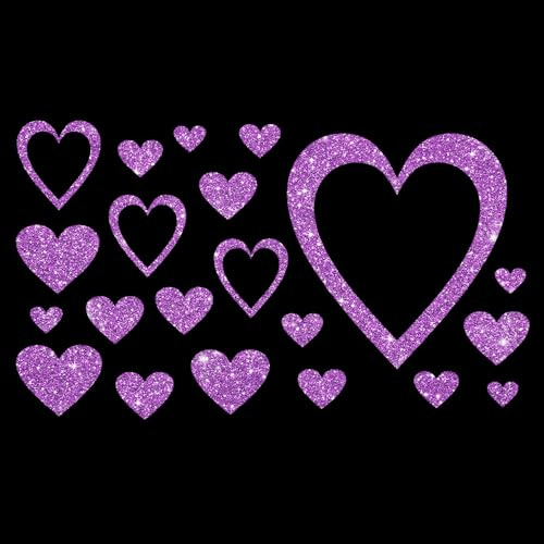 Glitterdeals Strykbild glitter strykbilder karneval hjärtan glitter bild att stryka på hjärtan glitter flex hjärta bling påstrykning hjärtan lila