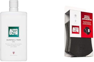 Autoglym Bumper & Trim Gel, 500ml - Revives Colour, Protects Exterior Trim, Perfect Polish Applicator - Specially Designed Car Polish Applicator Pads with Point