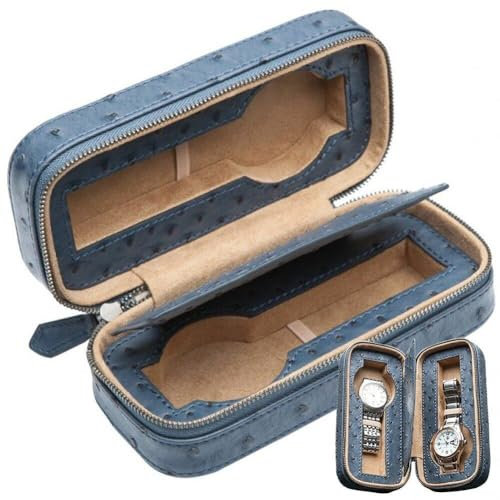 2 Slots Uhrengehäuse Leder Uhrenbox Uhr Aufbewahrungskoffer Schmuck Display Halter Uhr Organizer Fall Uhrenrolle Für Männer