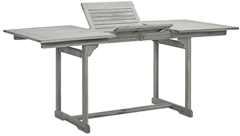 HEFZGDB Garten-Esstisch (120-170) x80x75 cm Massivholz Akazie Campingtisch Gartentisch Balkontisch Geeignet für Gärten, Terrassen, Decks.