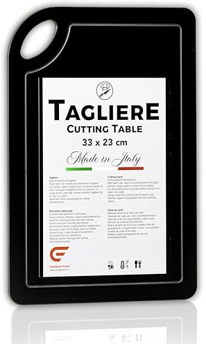 IPEA Tagliere in Legno Pressurizzato HPL Elegante e Solido - Made in Italy - 33 x 23 cm - Tagliere Nero Rettangolare da Cucina per Formaggi, Antipasti, Verdure, Pane, Salame - Vassoio con Occhiello