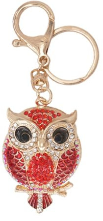 WRITWAA 3stücke Kreativer Eulen-rhinestone Schlüsselanhänger Für Handtaschen Und Glänzendes Dekorations-pendant Goldrot Für Und Anlässe Wie Geburtstag Oder Weihnachten