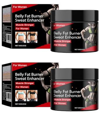 Grgowe 2 st fettförbränning kroppskräm, varm kräm, magkräm, fettförbränningskräm, anti-celluliter fettförbränning bantningskräm, för magmuskler, för kvinnor och män (kvinna)