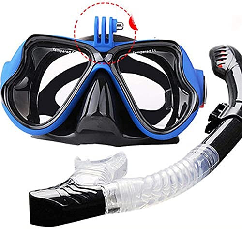 QZQJUILU Vollgesichtsschnorchel Schnorchel Tauchmaske Schnorchelmaske Professionelle Unterwassermaske Kamera Tauchmaske Schwimmbrille Schnorchel Tauchausrüstung Kamerahalterung