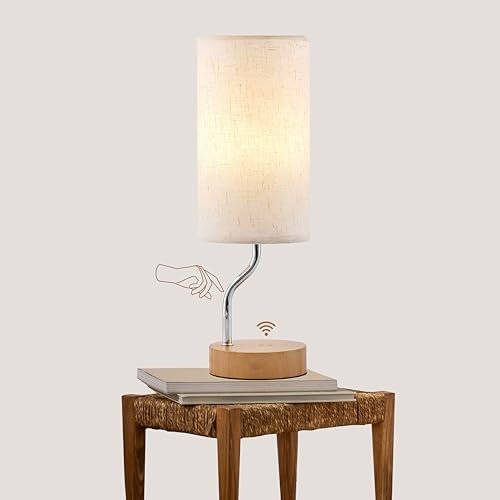 Onara Bedside Lamps with Wireless Charger and USB Port, Touch Control Table Lamp for Living Room, Bedroom, and Office – E27 Base, LED Bulb Included