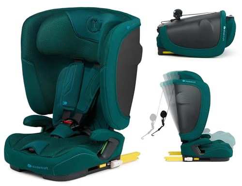 Kinderkraft FIX2GO Siège enfant i-Size, 76-150 cm, Isofix, Top Tether, saferide sensor, jusqu'à env. 12 ans, systèmes de sécurité, revêtements de haute qualité, inclinable, vert