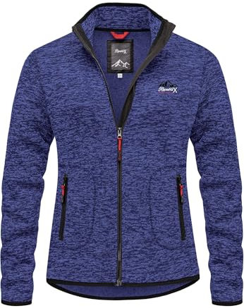 REPUBLIX Herren Fleecejacke Strickfleece Sweatjacke Männer Pullover Hoodie RD-029 Navyblau L