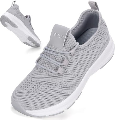 ZYYZ Wide Fit Trainers for Women Arch Support Extra Wide Toe Box Non-Slip Road Running Shoes Lightweight Mesh Breathable Sneakers for Gym Fitness Jogging Walking 8817 Grey 40