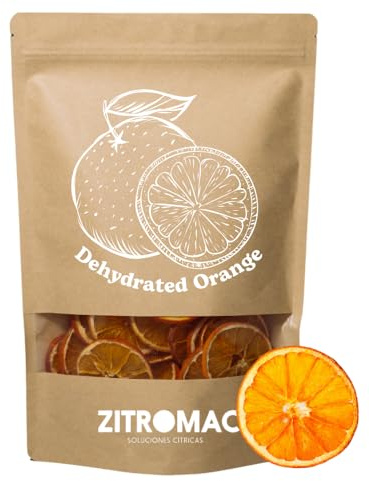 100gr Tranches d'Oranges Séchées sans Sucres Sjoutés, sans Additifs pour Cocktail, Décoration, Confiserie, Noël, Boissons - Fruits Séchés, Rondelle d’ Orange déshydratée Naturelle Qualité Premium
